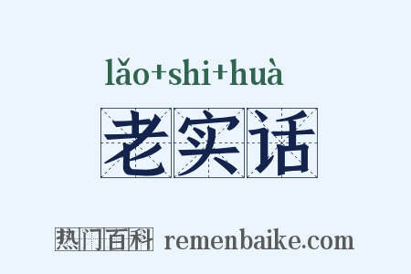 老实话是什么意思的图片